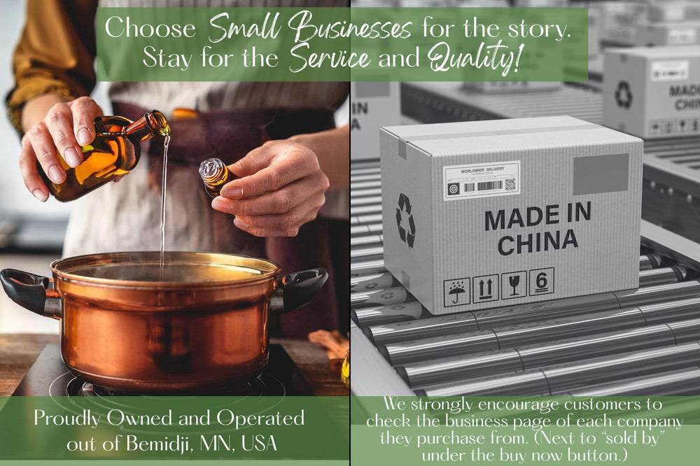 Made in the USA by an artisanal herbalist in Bemidji, MN