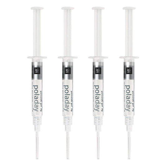 Close-up of PolaDay whitening gel texture for the take-home kit