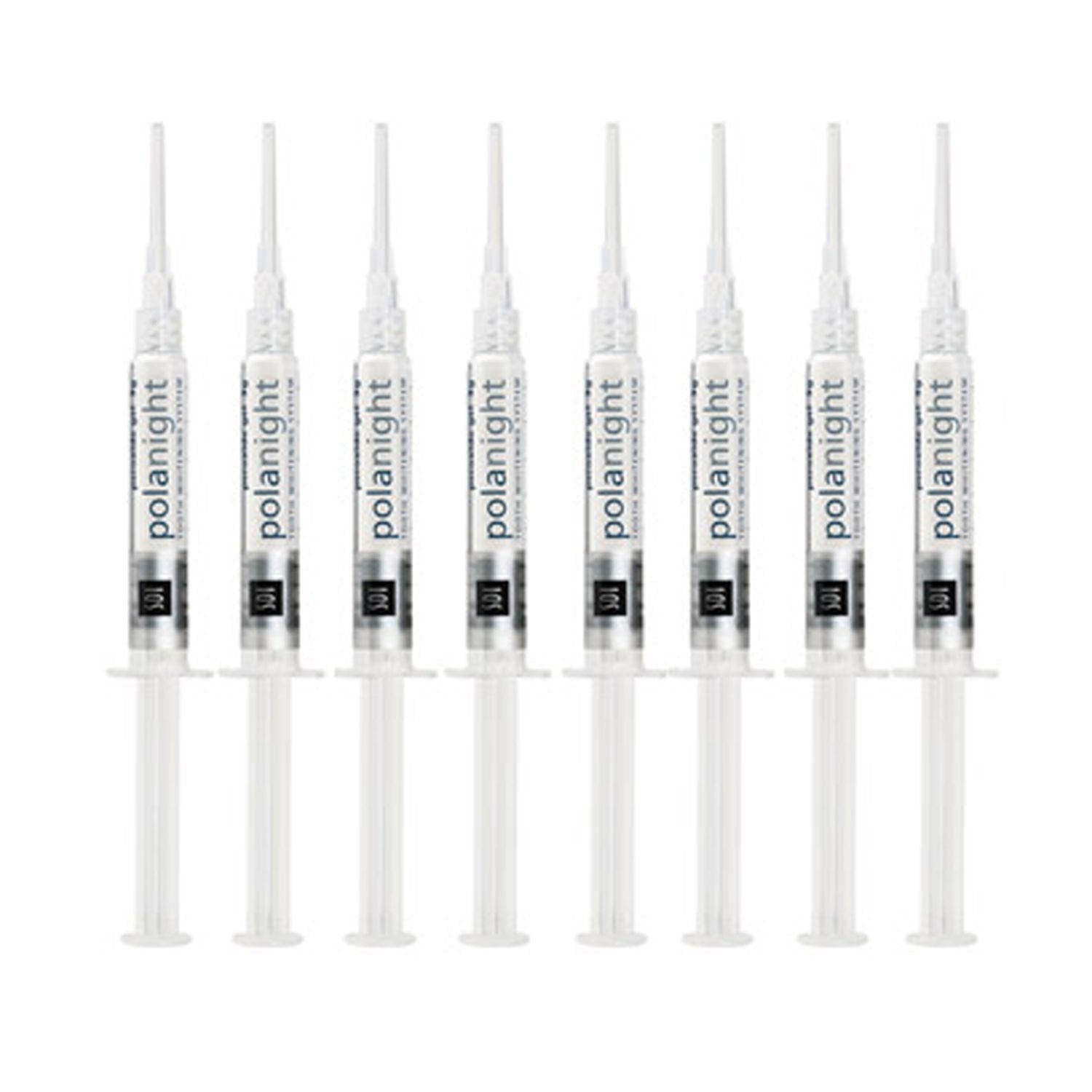 8-syringe bulk pack of PolaNight 22% teeth whitening gel