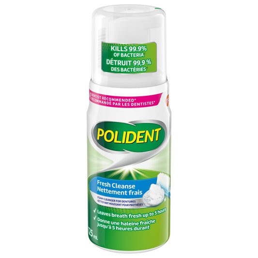 Polident Fresh Cleanse Foaming Denture Cleanser bottle 125ml