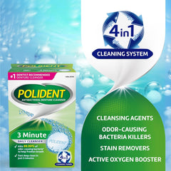Polident 120 Count box displayed on store shelf