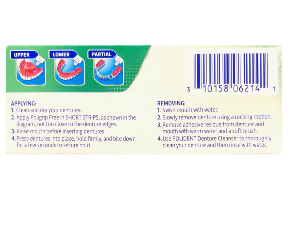 Close-up of Poligrip denture adhesive cream texture