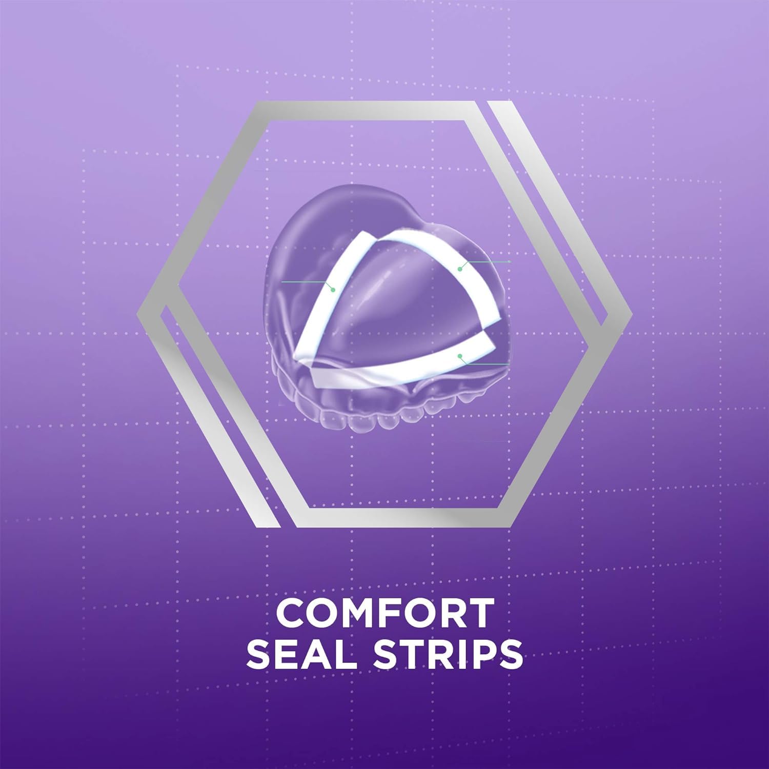 Close-up of Poligrip Comfort Seal Strips laid out