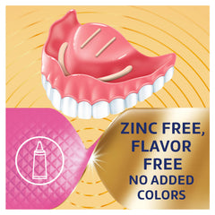 Soft cushioning layer absorbs denture pressure for comfort