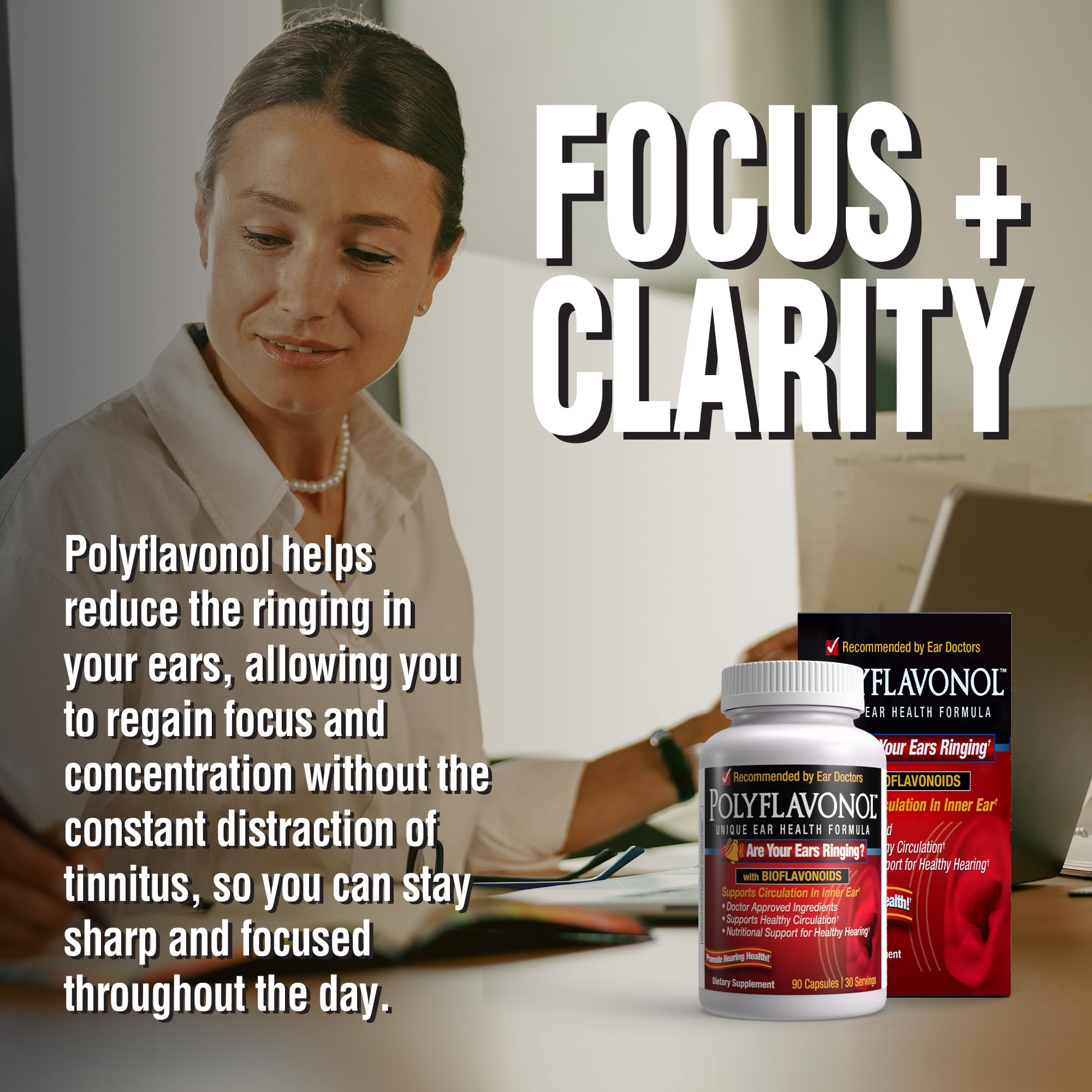 Bottle and ingredients highlighting bioflavonoids and vitamins