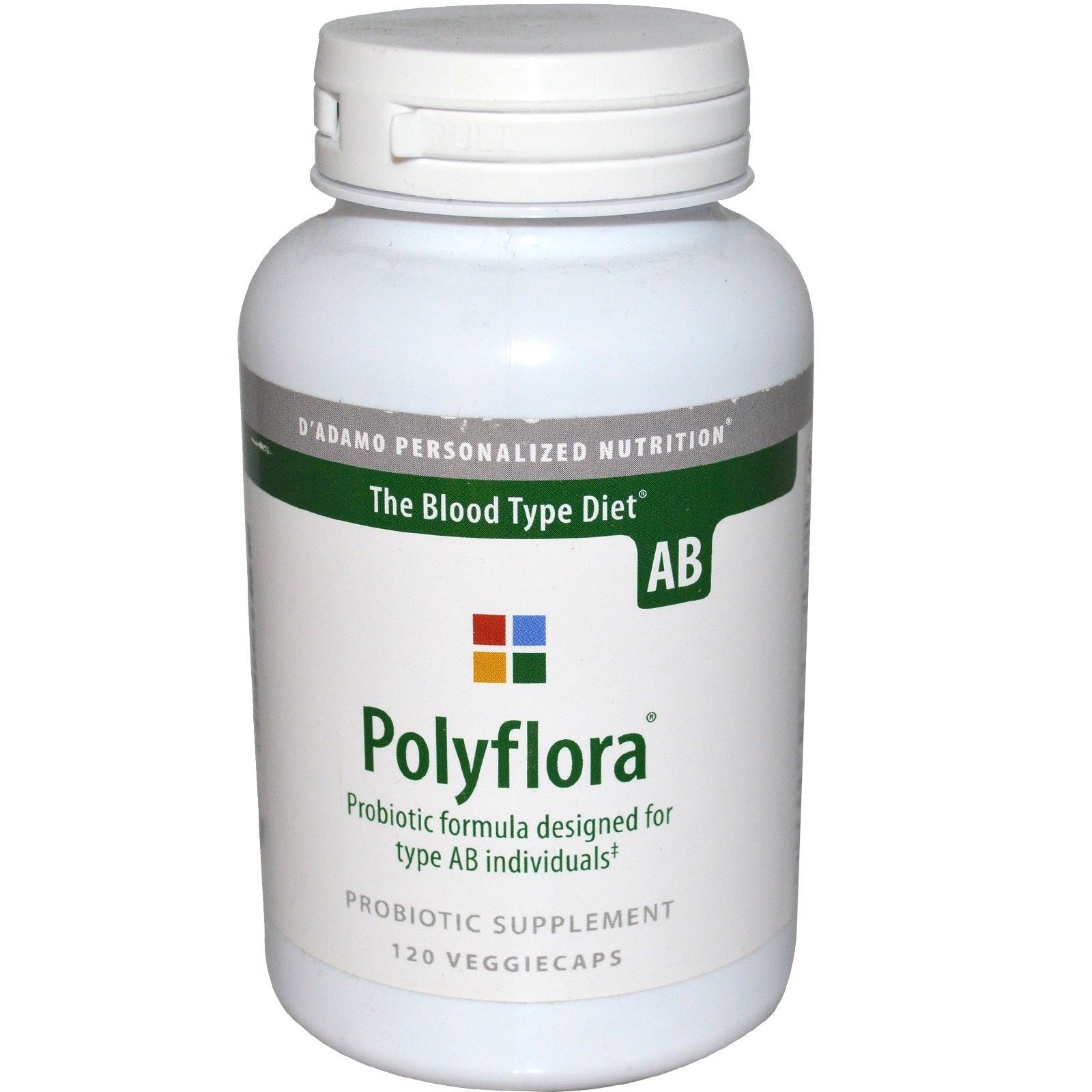 Polyflora Ab 120 Vcaps bottle - front view