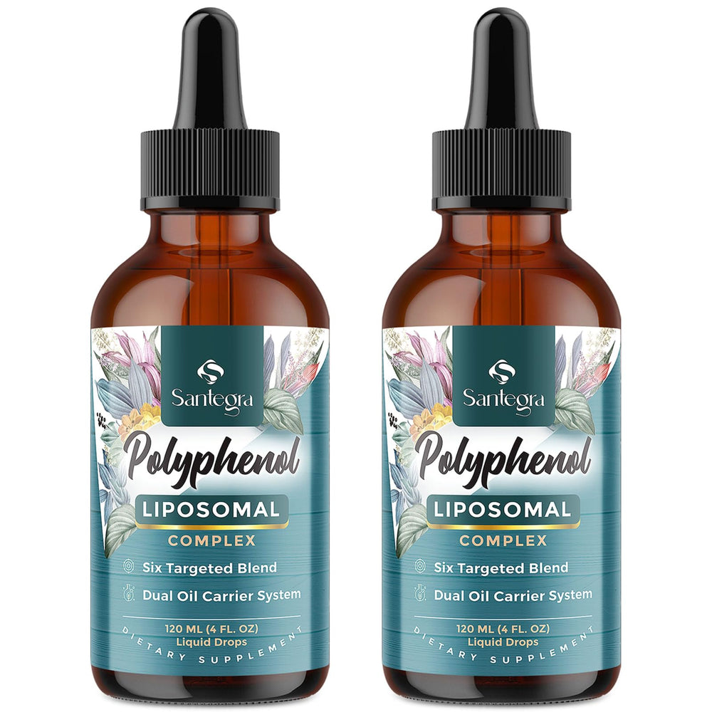 Front view of Santegra Polyphenols Liposomal Drops bottle