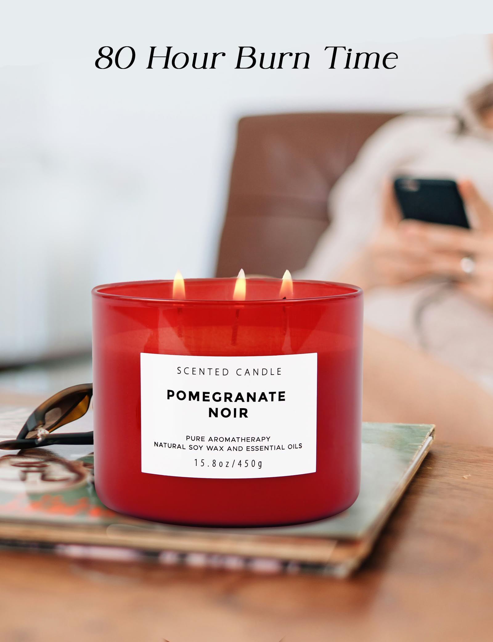 Gift-ready packaging for Pomegranate Noir Vanilla candle