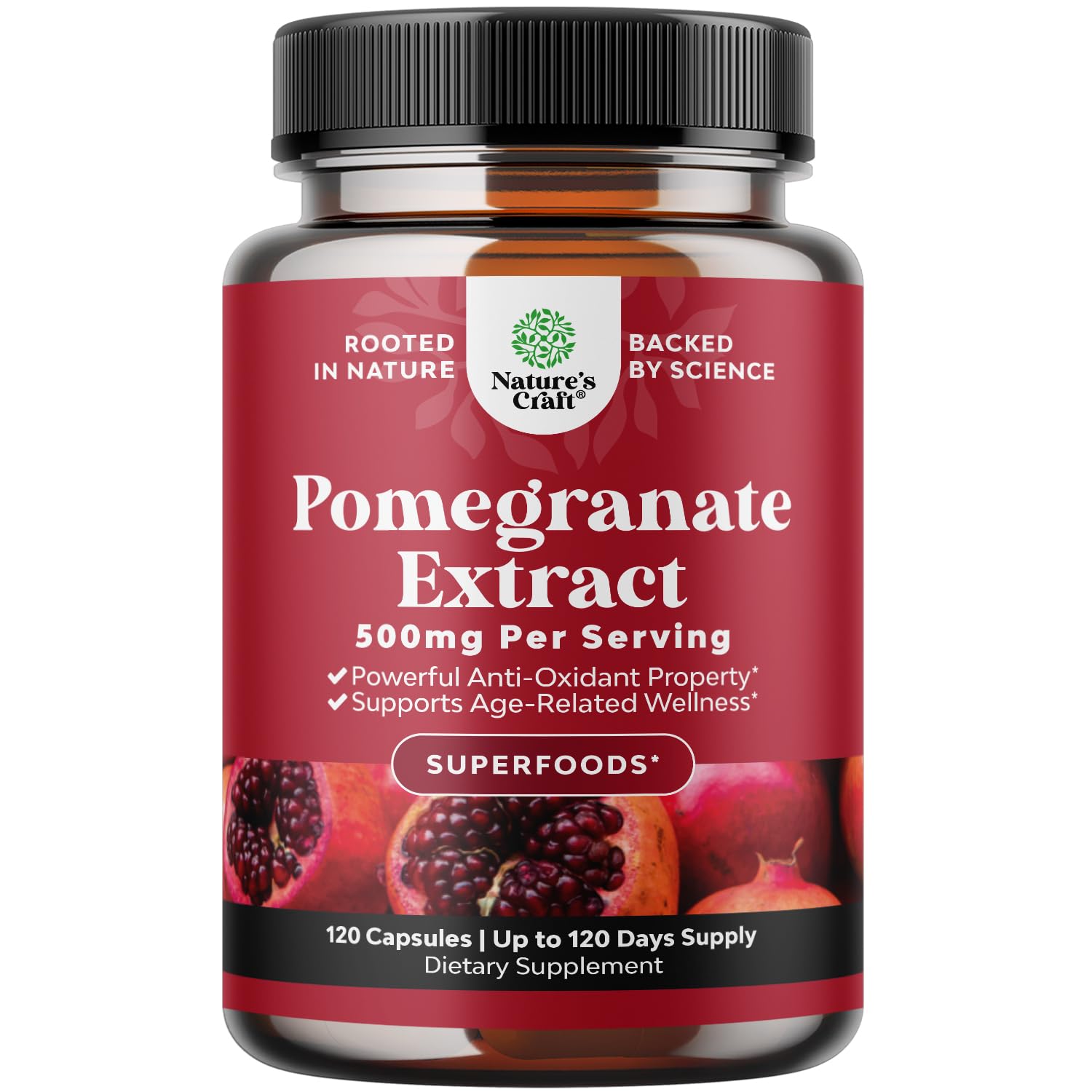 Bottle of Pomegranate Antioxidant Supplement (120ct) by Reds