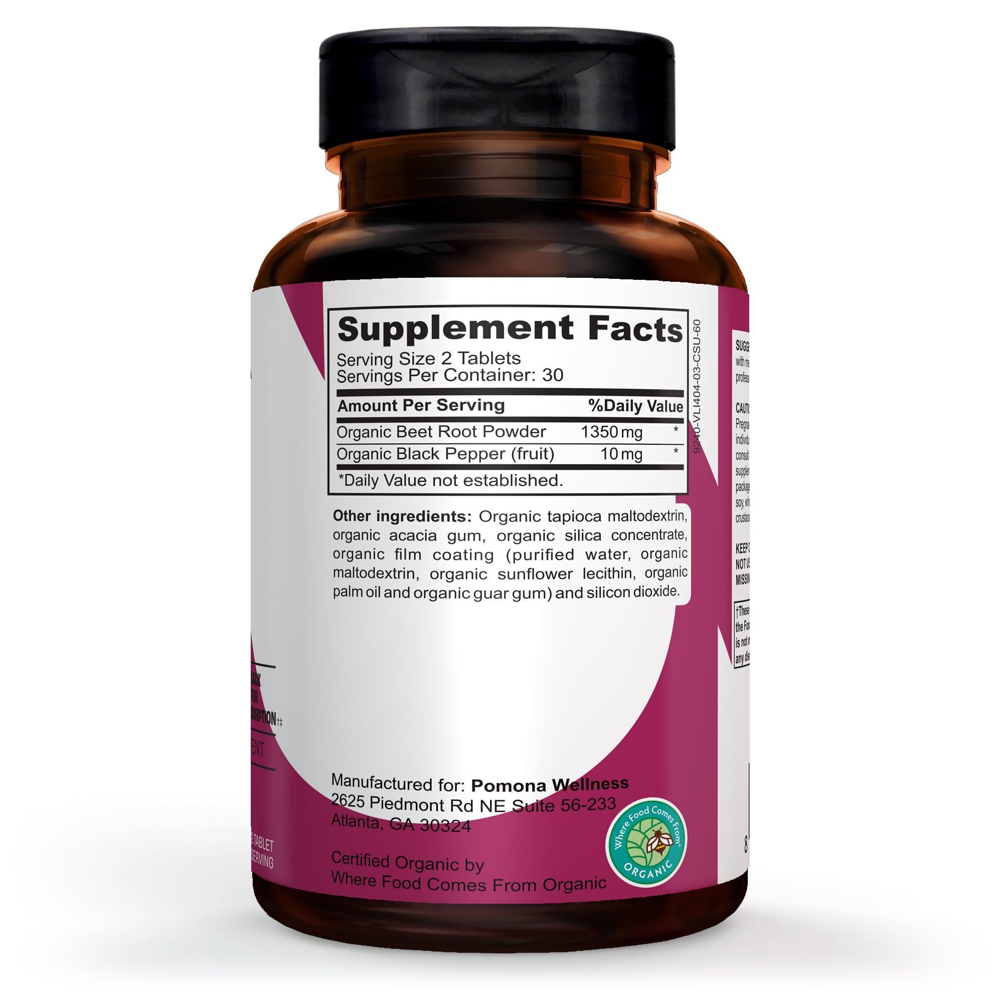 Unopened Pomona Wellness Beetroot Powder container