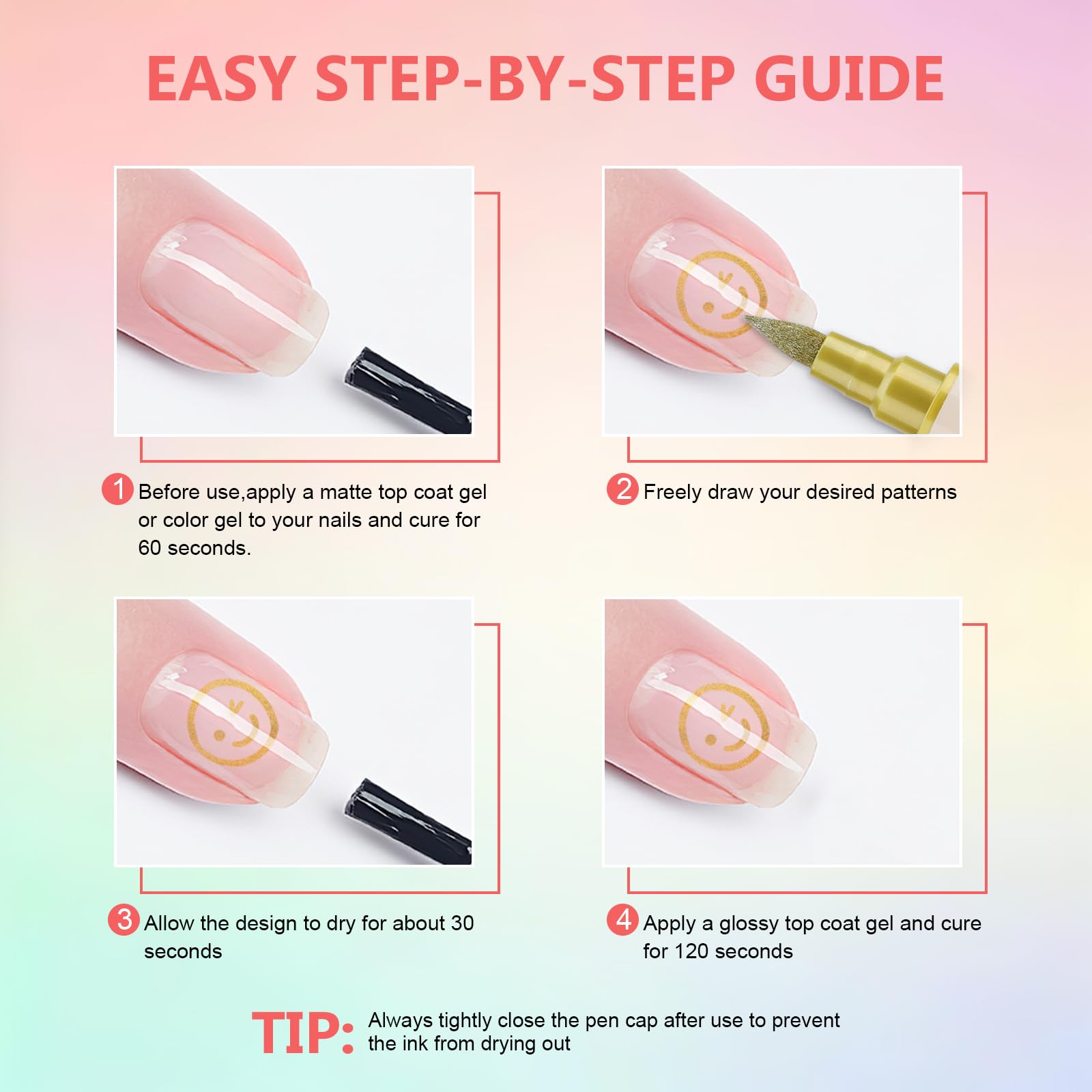 Ponhey long-lasting waterproof colors resist fading for durable manicures.