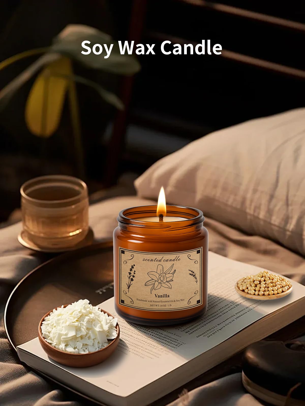 Relaxing lavender aroma candle for home relaxation