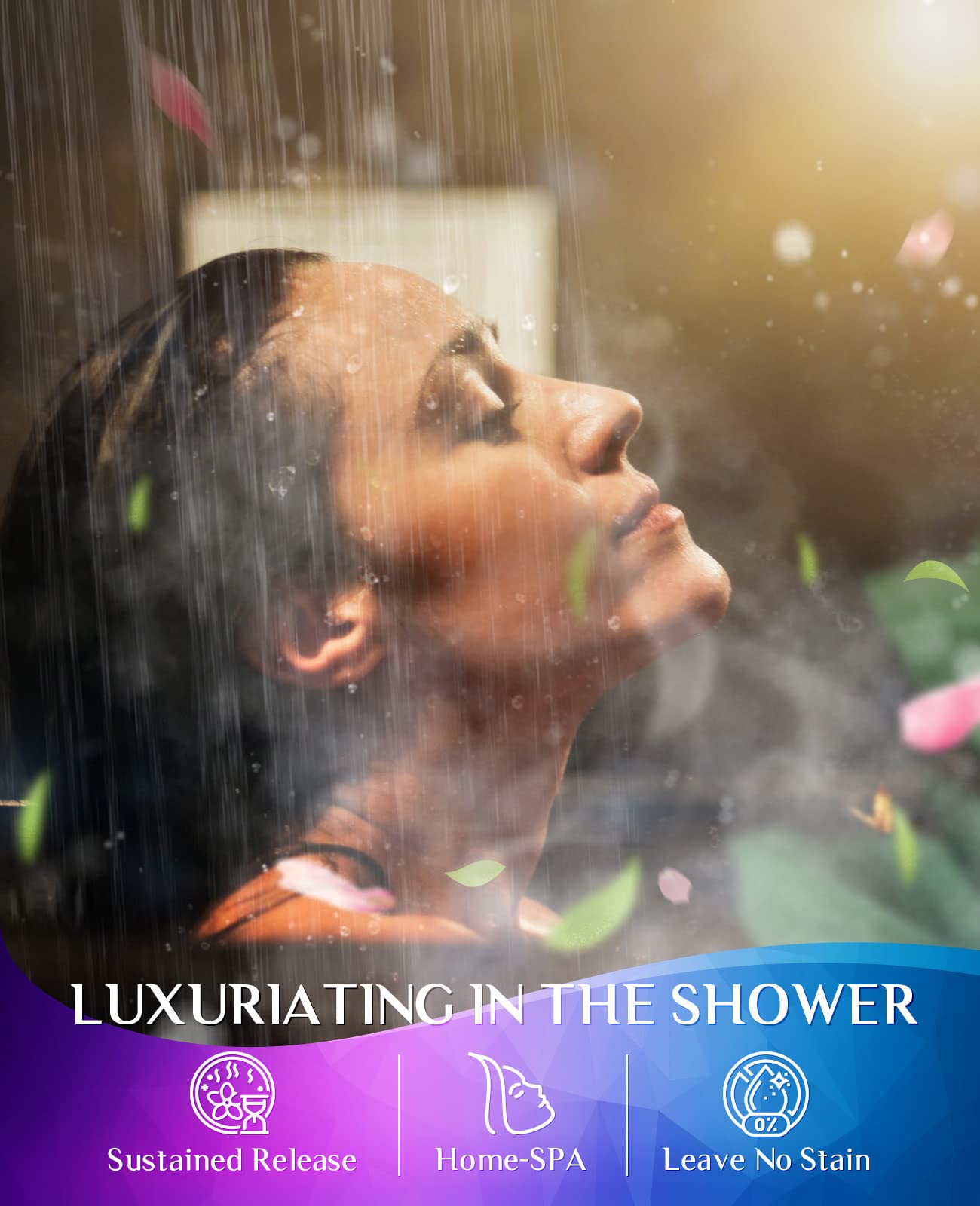 POPCHOSE Lavender shower steamer for calming relaxation.