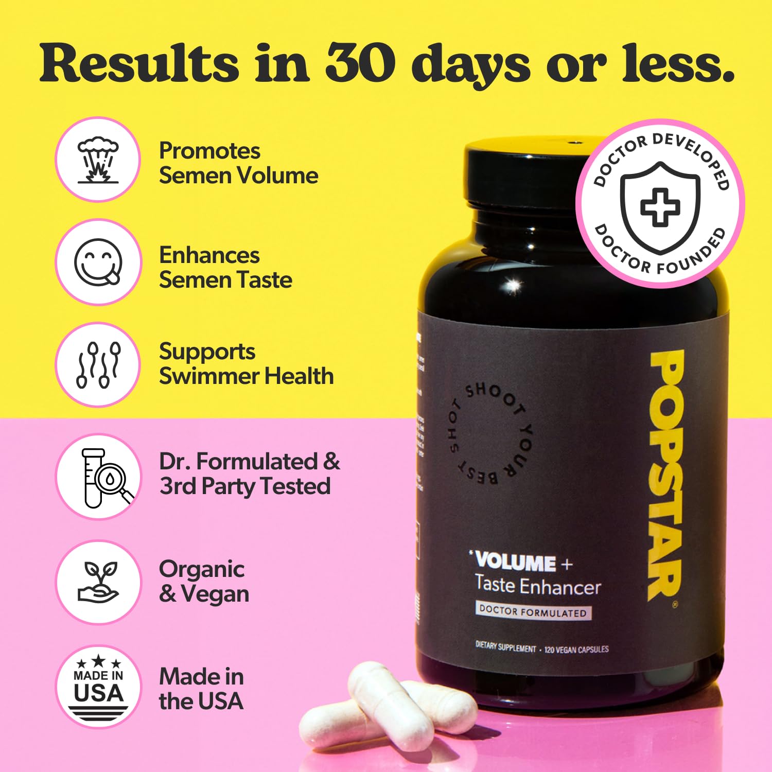 POPSTAR Labs Semen Volume Booster bottle