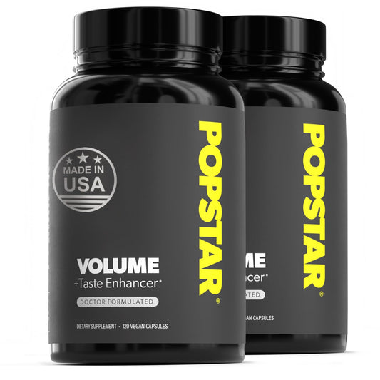 POPSTAR Labs Semen Volume Booster bottle with packaging