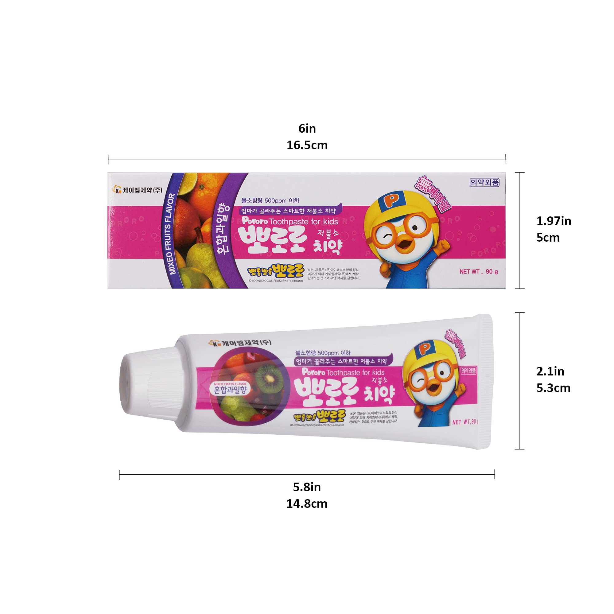 PORORO toothpaste pea-sized paste texture demonstrating gentle foam