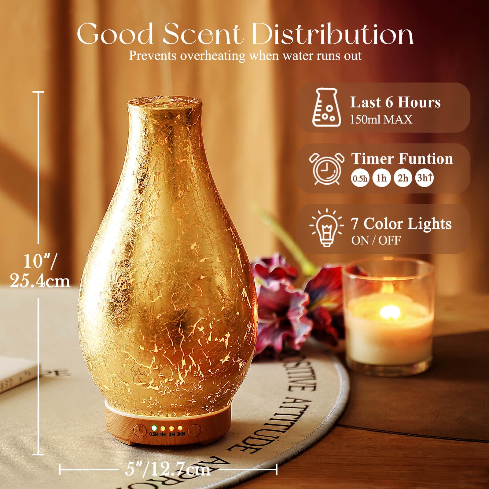 3D glass body with gold-plated crown detail