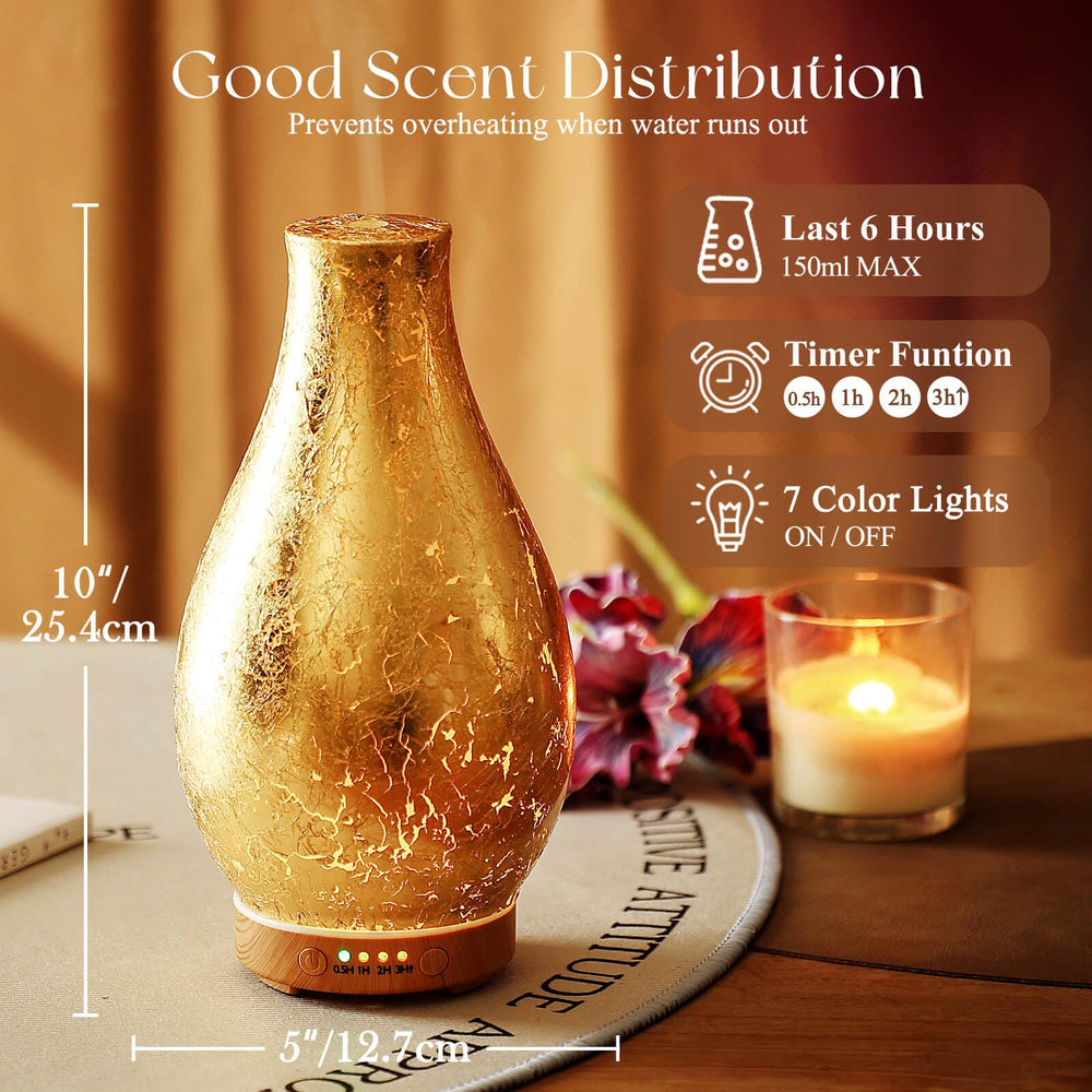 3D glass body with gold-plated crown detail