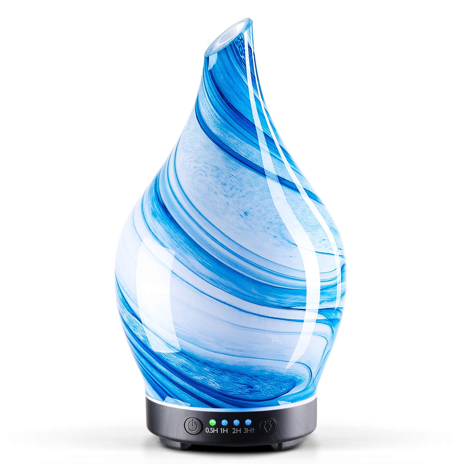 Front view of Porseme 150ml glass diffuser in blue ink color