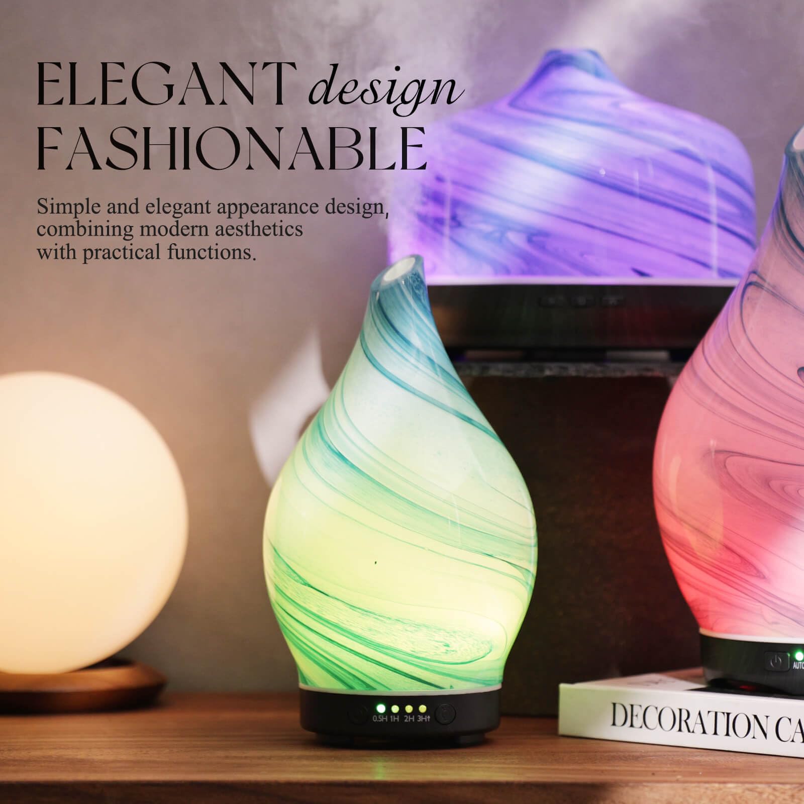 Diffuser emitting cool mist in a cozy room