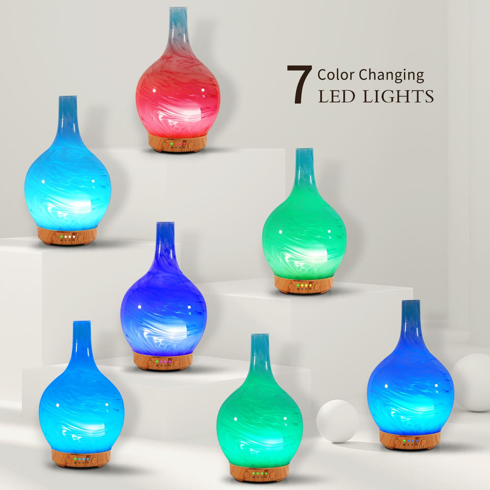 LED color options showing blue, green, and purple lighting