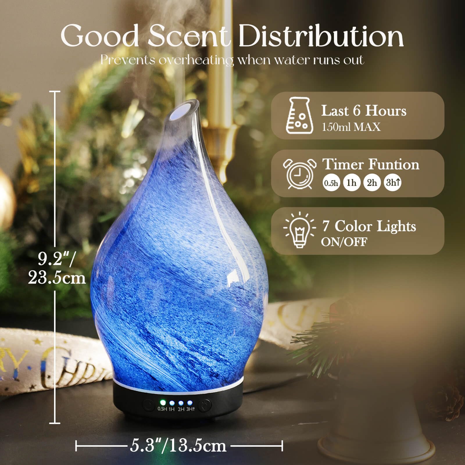 Diffuser releasing a gentle cool mist in a cozy room