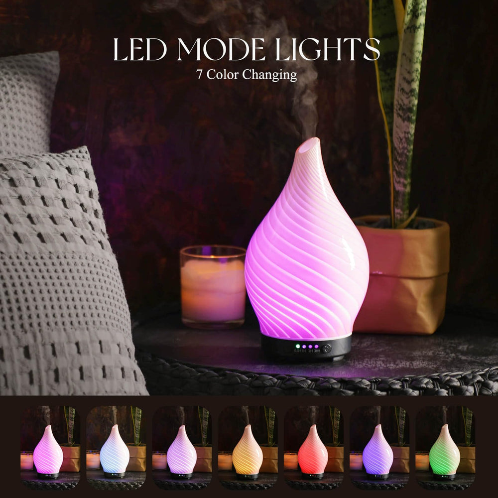 Side view of Porseme diffuser showing 150ml capacity and 9-inch height