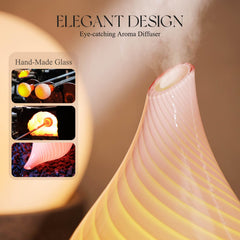 Porseme diffuser resting on a bedside table in a bedroom setting