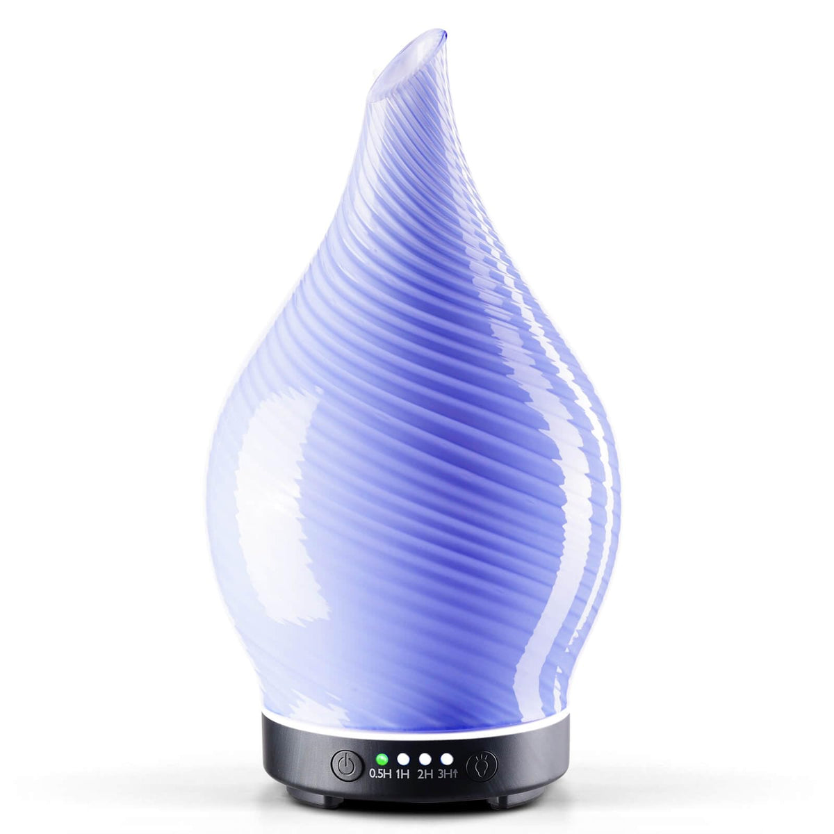 Porseme 150ml glass essential oil diffuser with purple finish and star-shaped glass cover