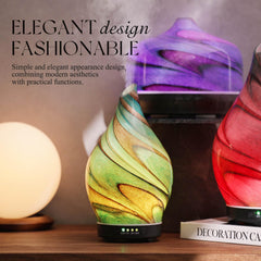 LED ambient lights on Porseme 150ml diffuser in teal green