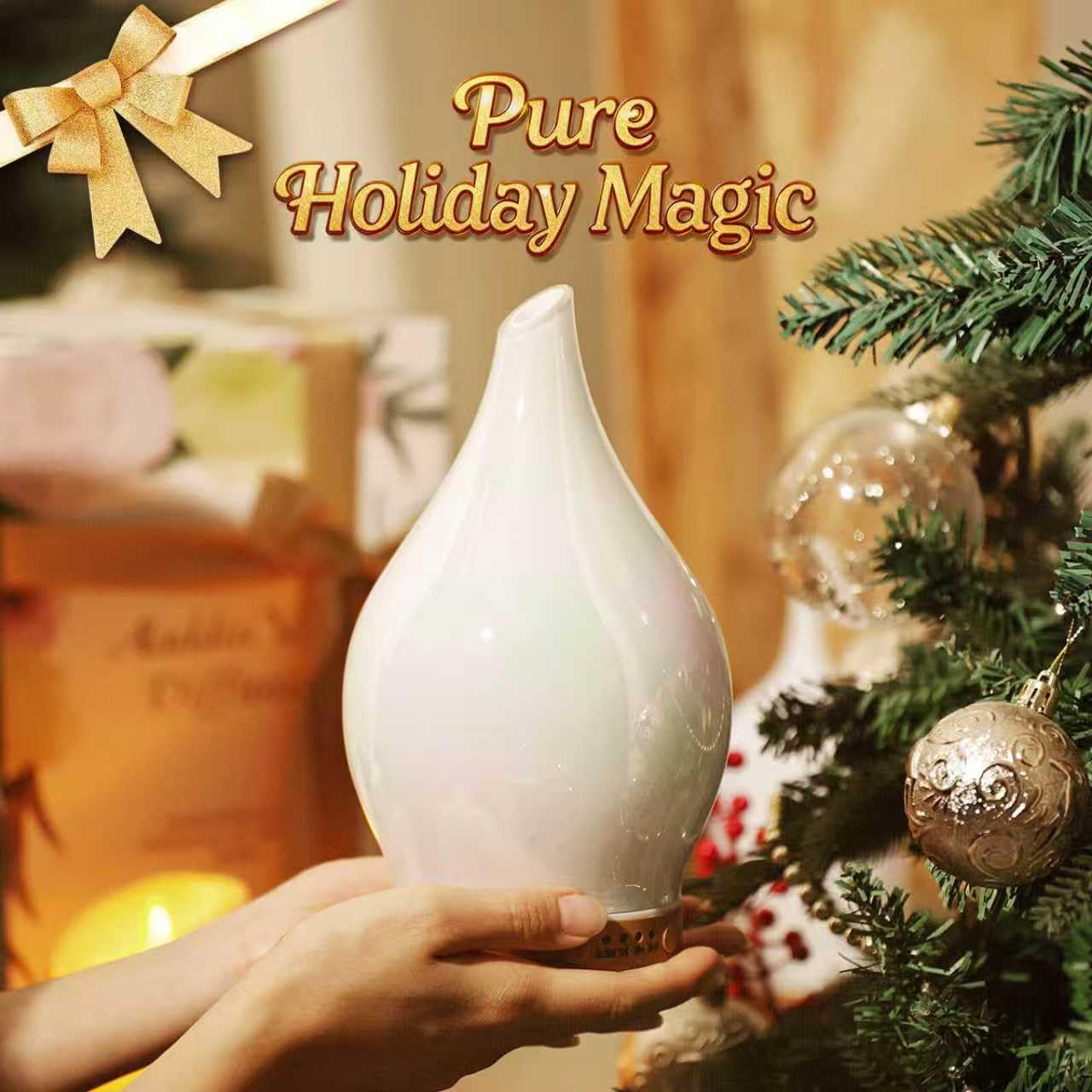 Porseme diffuser placed in a cozy bedroom setting