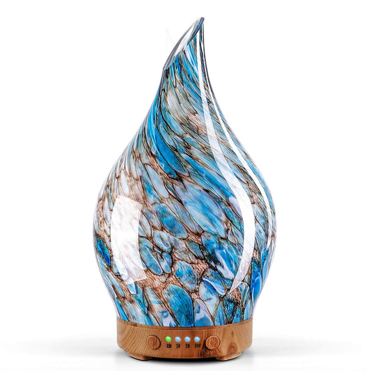 Porseme 150ml glass diffuser with starry pattern, front view