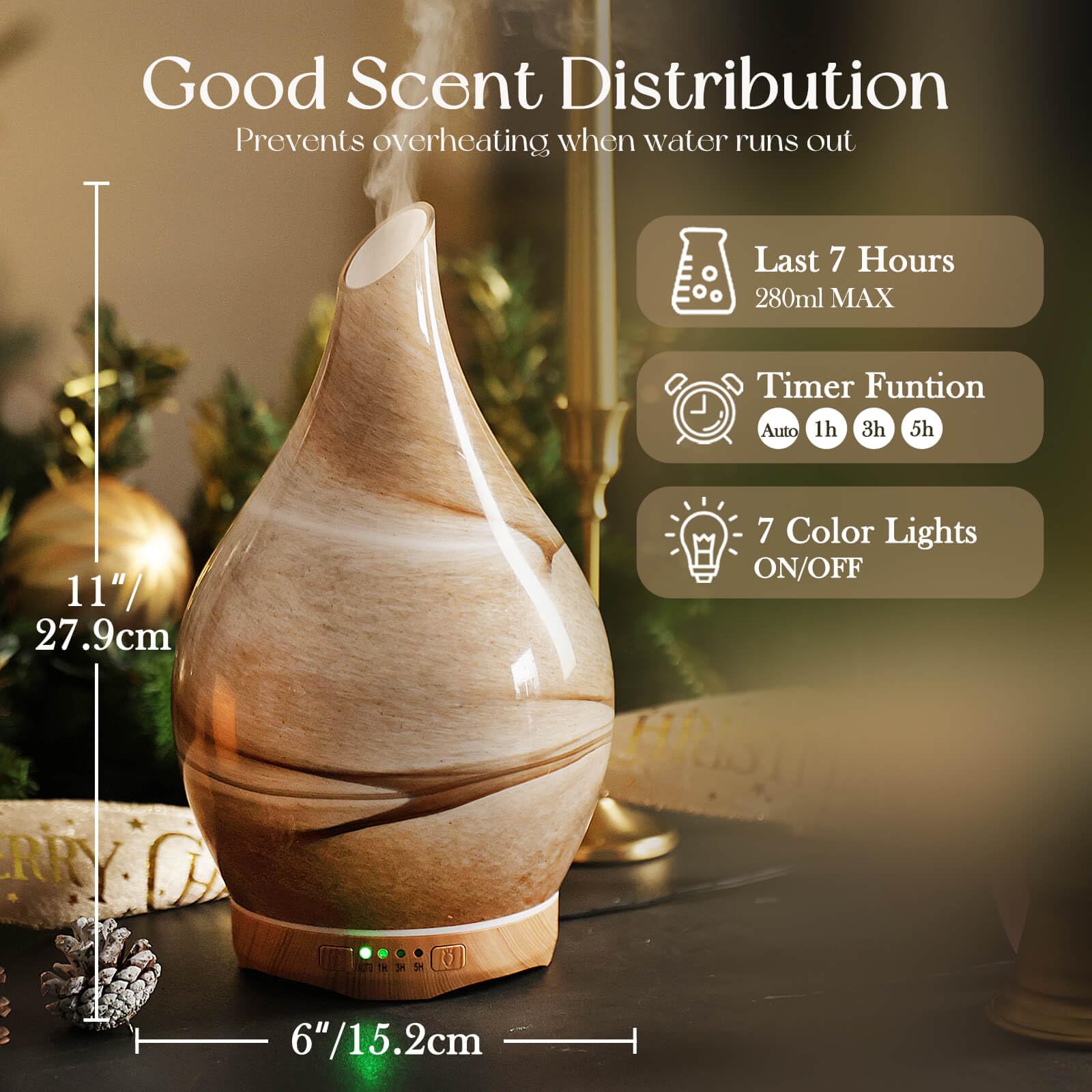 Diffuser emitting ultrasonic mist from Porseme 280ml model