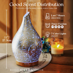 Diffuser with 280ml glass globe and decorative base in a room