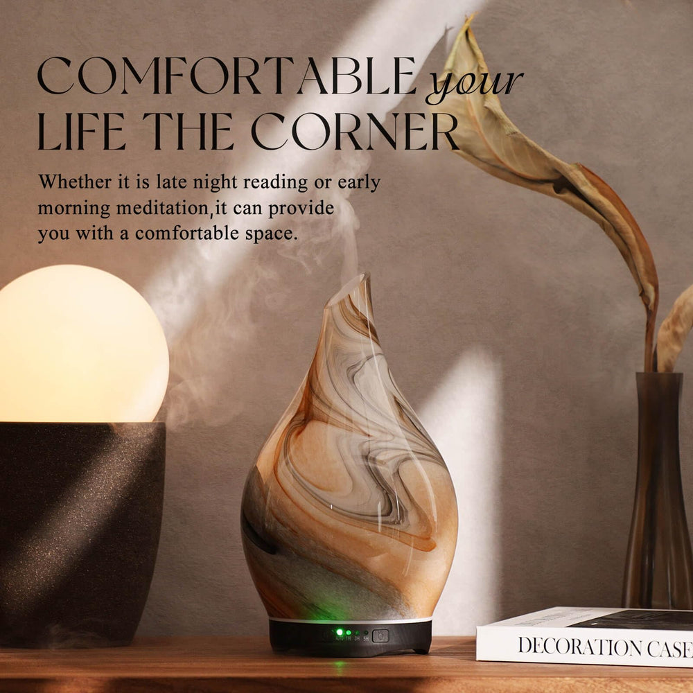 Porseme diffuser in a bedroom setting for relaxation