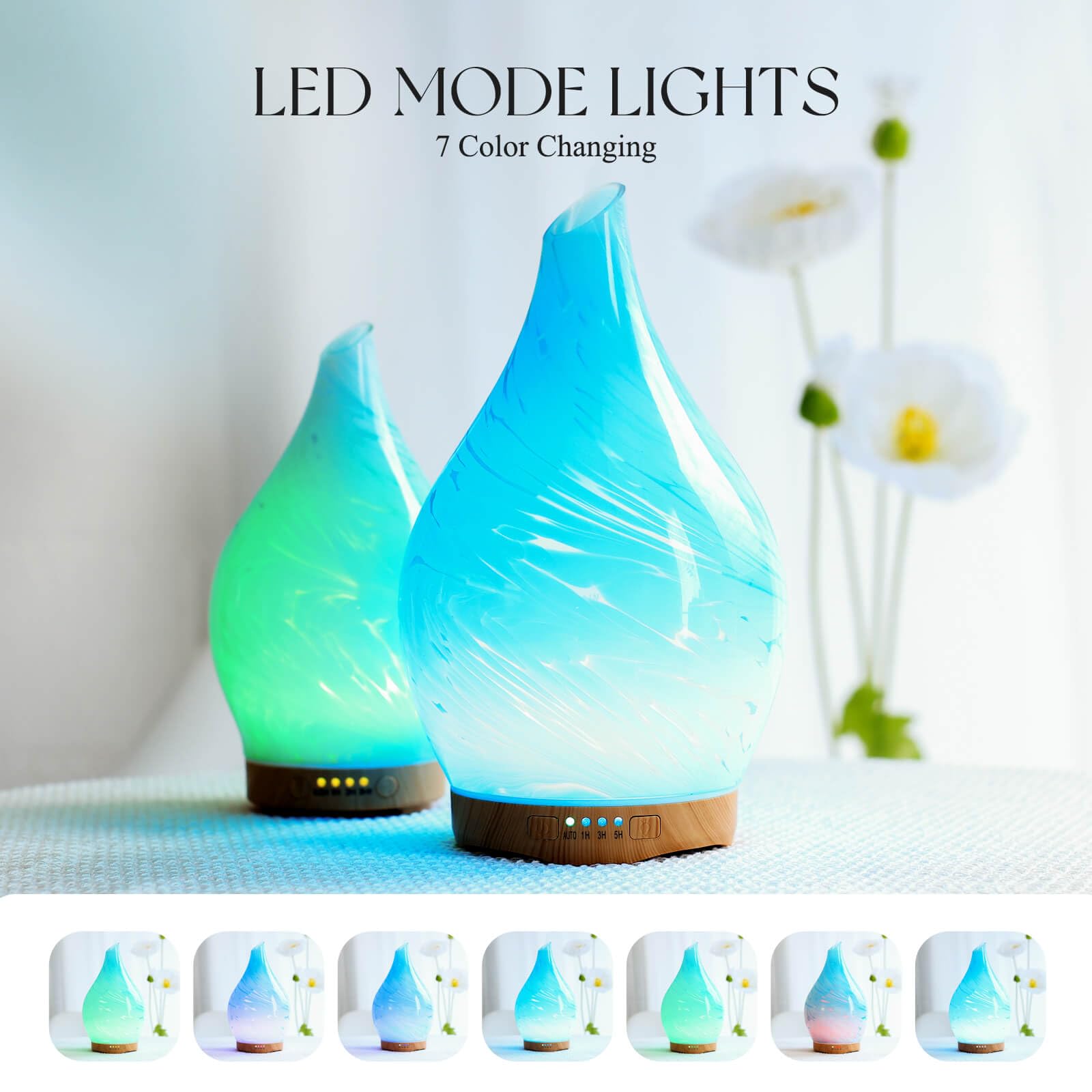 Diffuser illuminated with color-changing LED lights