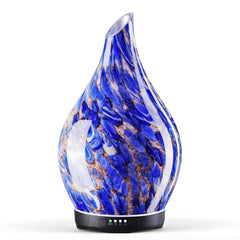 Porseme 280ml glass diffuser with Deep Blue finish and star-shaped glass cover