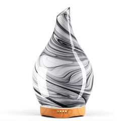 Porseme 280ml handblown glass diffuser with ink color and starry pattern (front view).