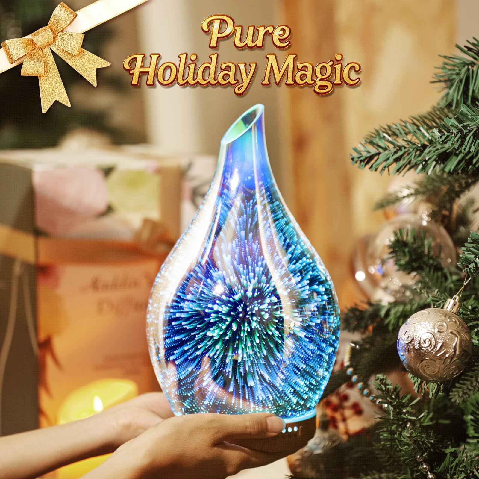 Remote-controlled aroma diffuser with color-changing lights