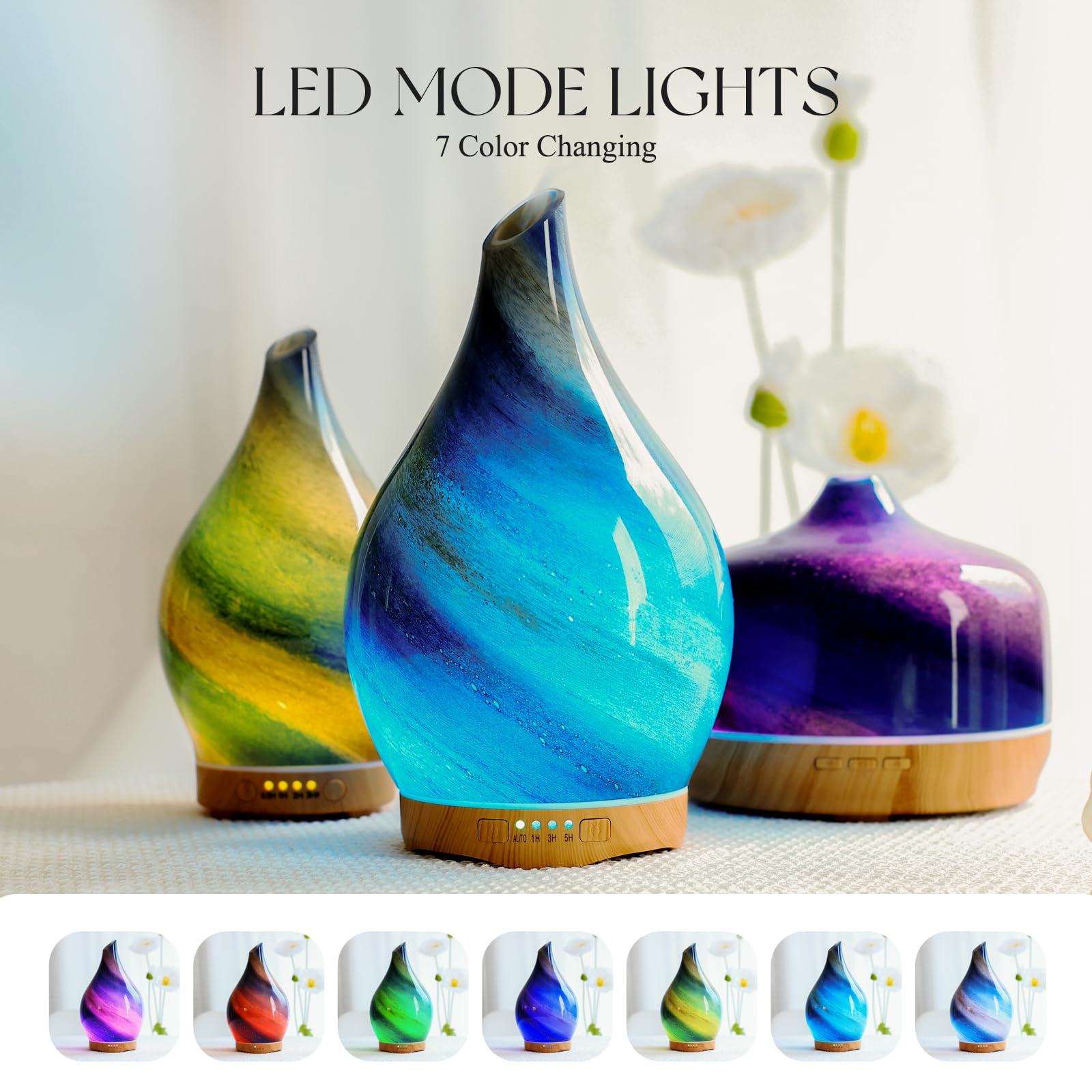 Star-shaped glass cover and wood grain base close-up