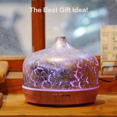 Hand-blown glass diffuser globe showing unique design
