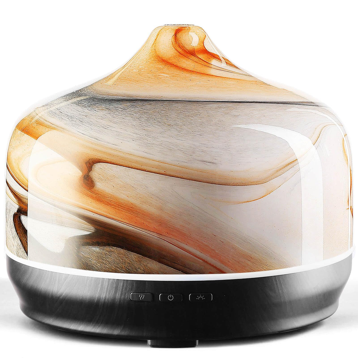 Porseme 500ml hand-blown glass diffuser with star-shaped cover and wood grain base