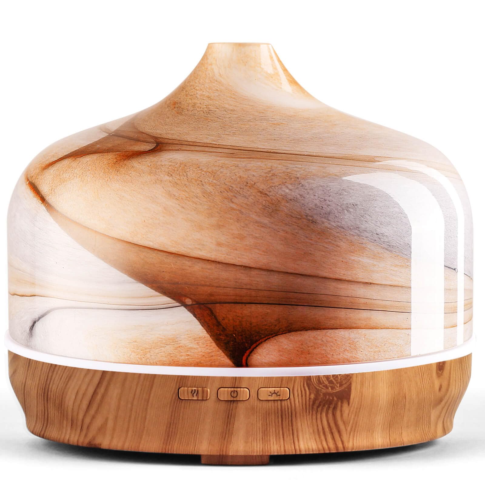 Porseme 500ml handmade glass essential oil diffuser with starry glass cover and wooden base