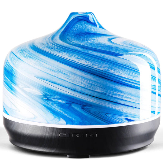 Porseme 500ml hand-blown glass diffuser with blue ink finish