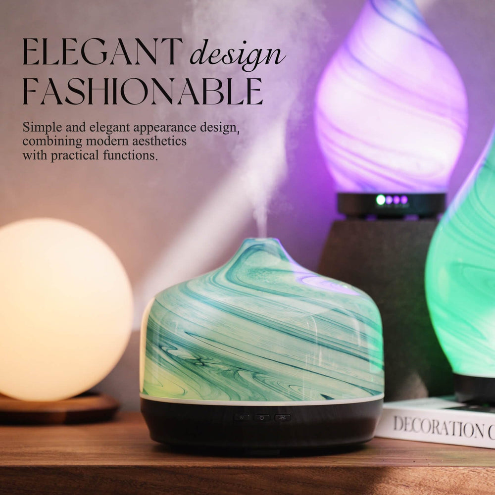 Blue ink Porseme diffuser shown in a home spa setup