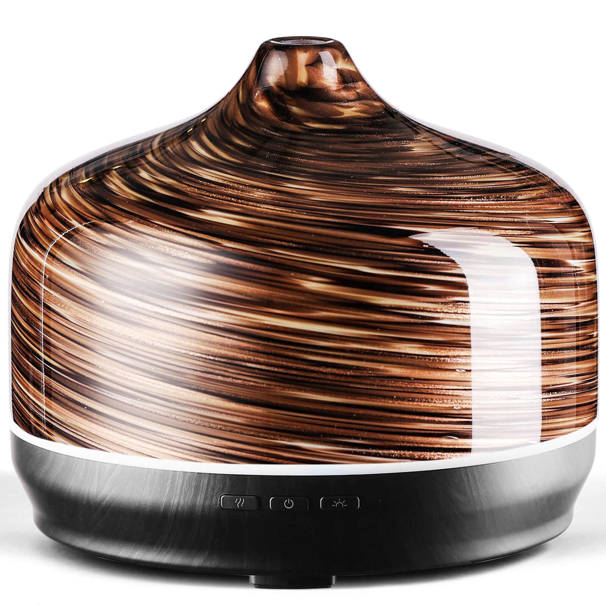 Porseme 500ml glass essential oil diffuser with dark golden finish – front view