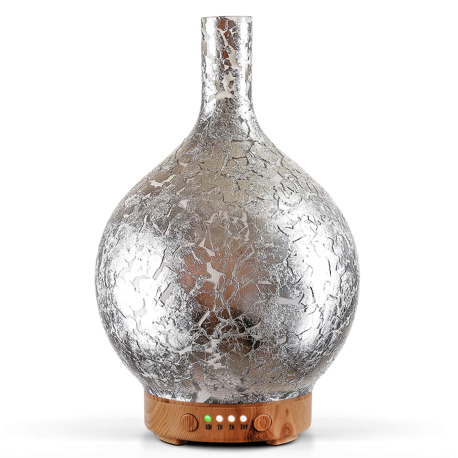 Porseme 150ml silver plated glass essential oil diffuser close-up