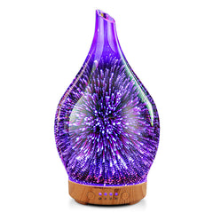 Porseme 3D glass essential oil diffuser with 100ml capacity and silver handmade glass cover