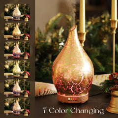 Diffuser with wood base and hand-blown glass globe