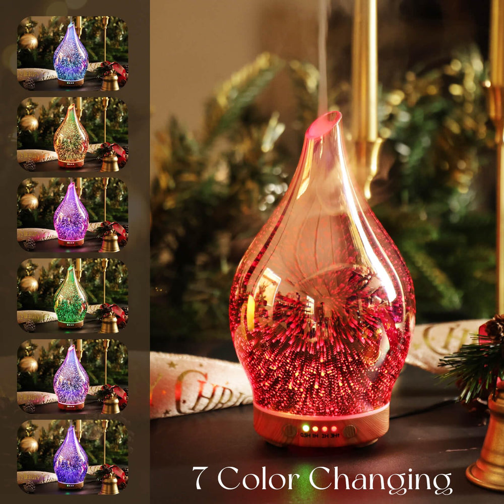3D firework glass cover with 7-color LED lighting